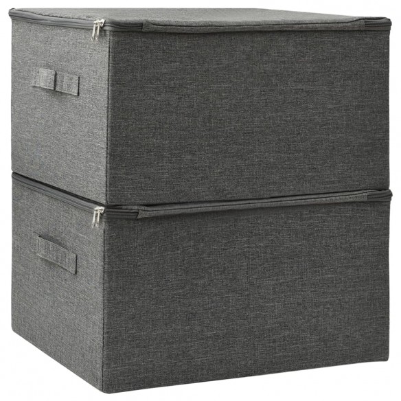 Boîtes de rangement 2 pcs Tissu 43x34x23 cm Anthracite