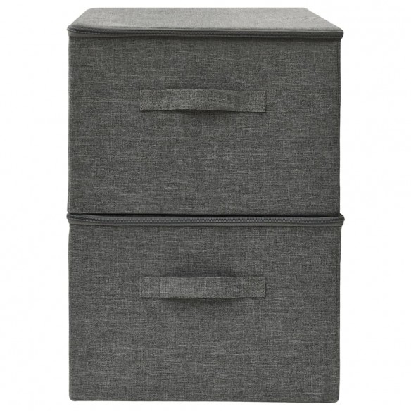 Boîtes de rangement 2 pcs Tissu 43x34x23 cm Anthracite