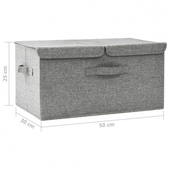 Boîte de rangement Tissu 50x30x25 cm Gris