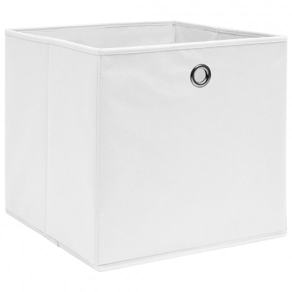 Boîtes de rangement 10 pcs Tissu intissé 28x28x28 cm Blanc