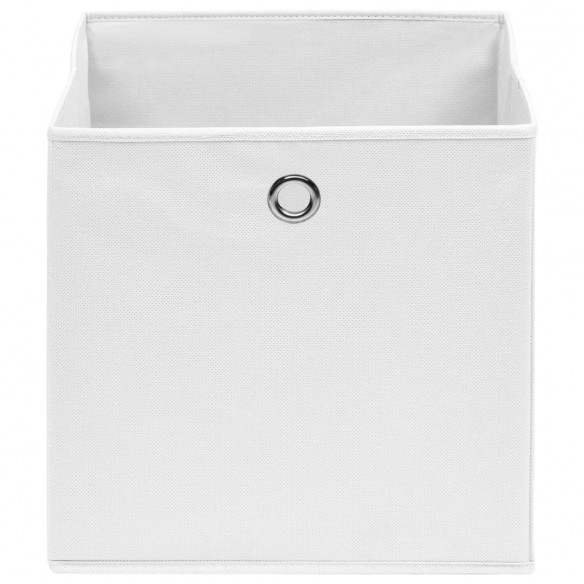 Boîtes de rangement 10 pcs Tissu intissé 28x28x28 cm Blanc