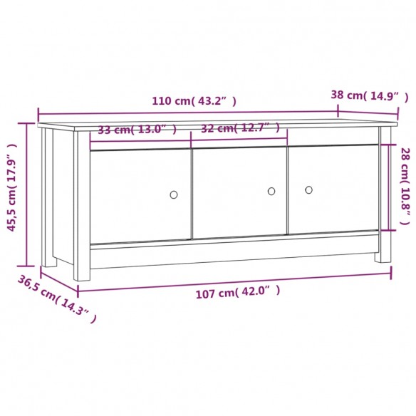 Armoire à chaussures Gris 110x38x45,5 cm Bois de pin massif