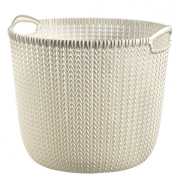 Curver Panier de rangement Knit Rond L 30 L Blanc crème