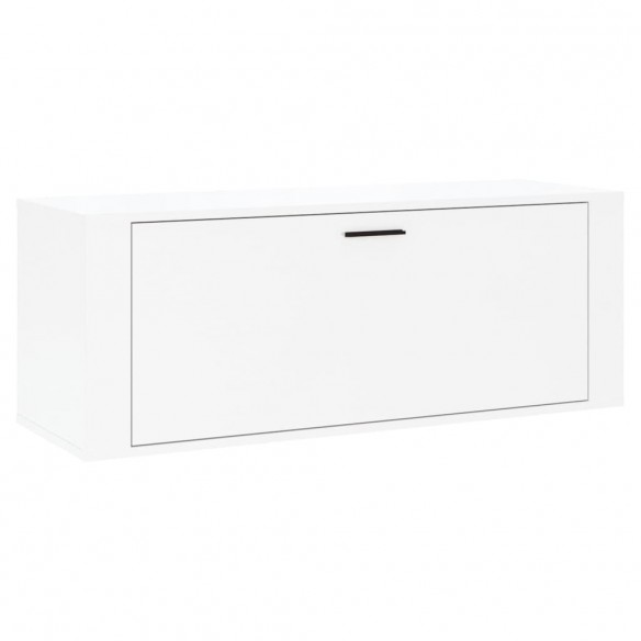 Armoire à chaussure murale Blanc brillant 100x35x38 cm