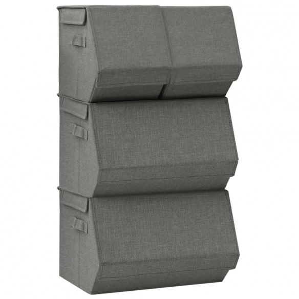 Boîtes de rangement empilables 4 pcs Tissu Anthracite