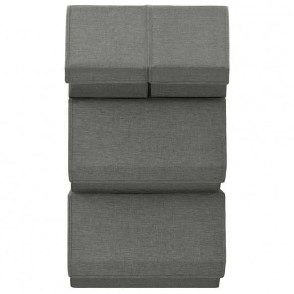 Boîtes de rangement empilables 4 pcs Tissu Anthracite