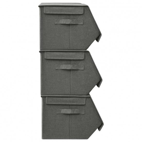 Boîtes de rangement empilables 4 pcs Tissu Anthracite