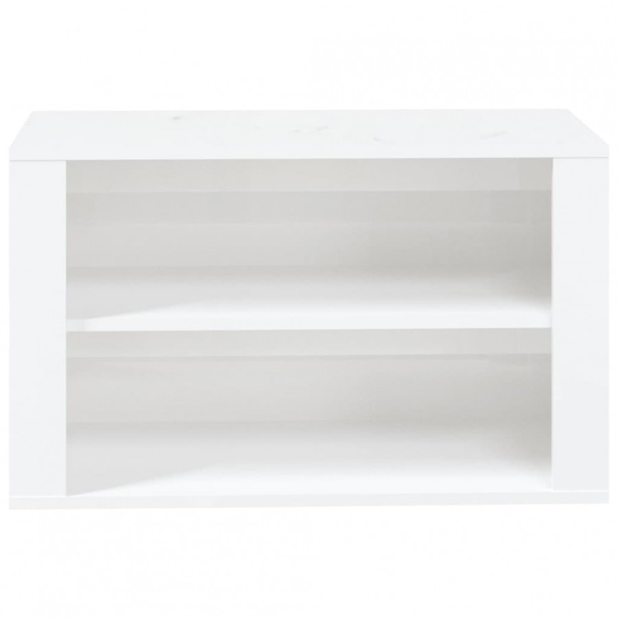 Étagère à chaussures Blanc brillant 75x35x45 cm Bois ingénierie