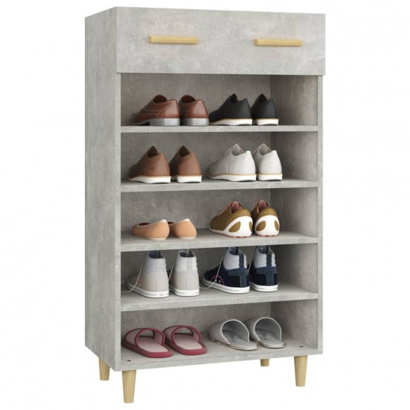 Armoire à chaussures Gris béton 60x35x105 cm Bois d'ingénierie