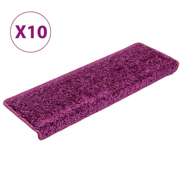 Tapis d'escalier 10 pcs 65x21x4 cm Violet