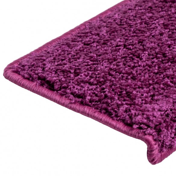 Tapis d'escalier 10 pcs 65x21x4 cm Violet