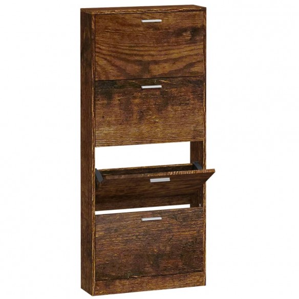 Armoire à chaussures Chêne fumé 59x17x150 cm Bois d'ingénierie