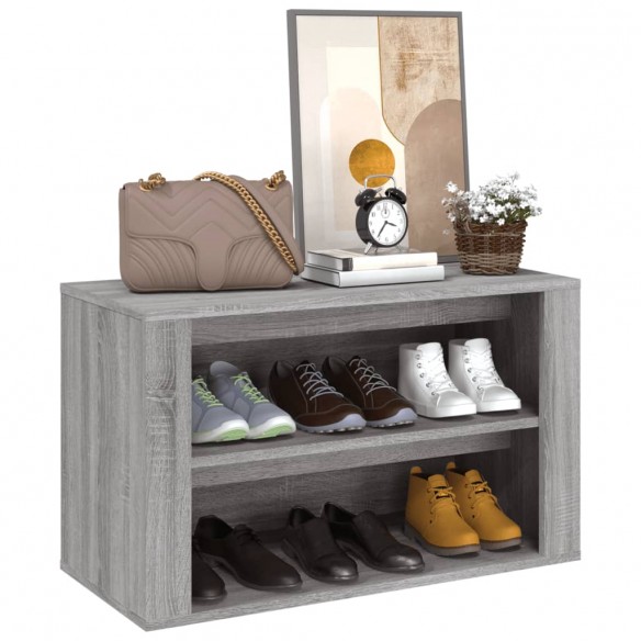 Étagère à chaussures Sonoma gris 75x35x45 cm Bois d'ingénierie