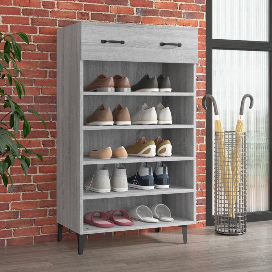 Armoire à chaussures Sonoma gris 60x35x105 cm Bois d'ingénierie