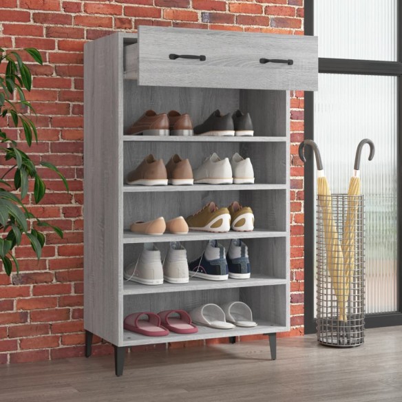 Armoire à chaussures Sonoma gris 60x35x105 cm Bois d'ingénierie