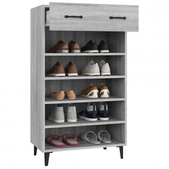 Armoire à chaussures Sonoma gris 60x35x105 cm Bois d'ingénierie