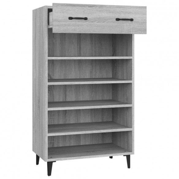 Armoire à chaussures Sonoma gris 60x35x105 cm Bois d'ingénierie