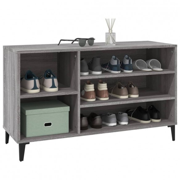 Armoire à chaussures Sonoma gris 102x36x60 cm Bois d'ingénierie