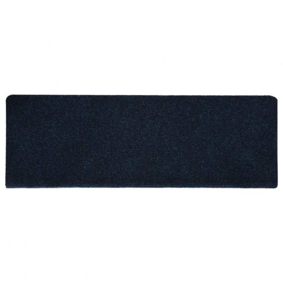 Tapis d'escalier 15 pcs Tissu aiguilleté 65x21x4 cm Bleu