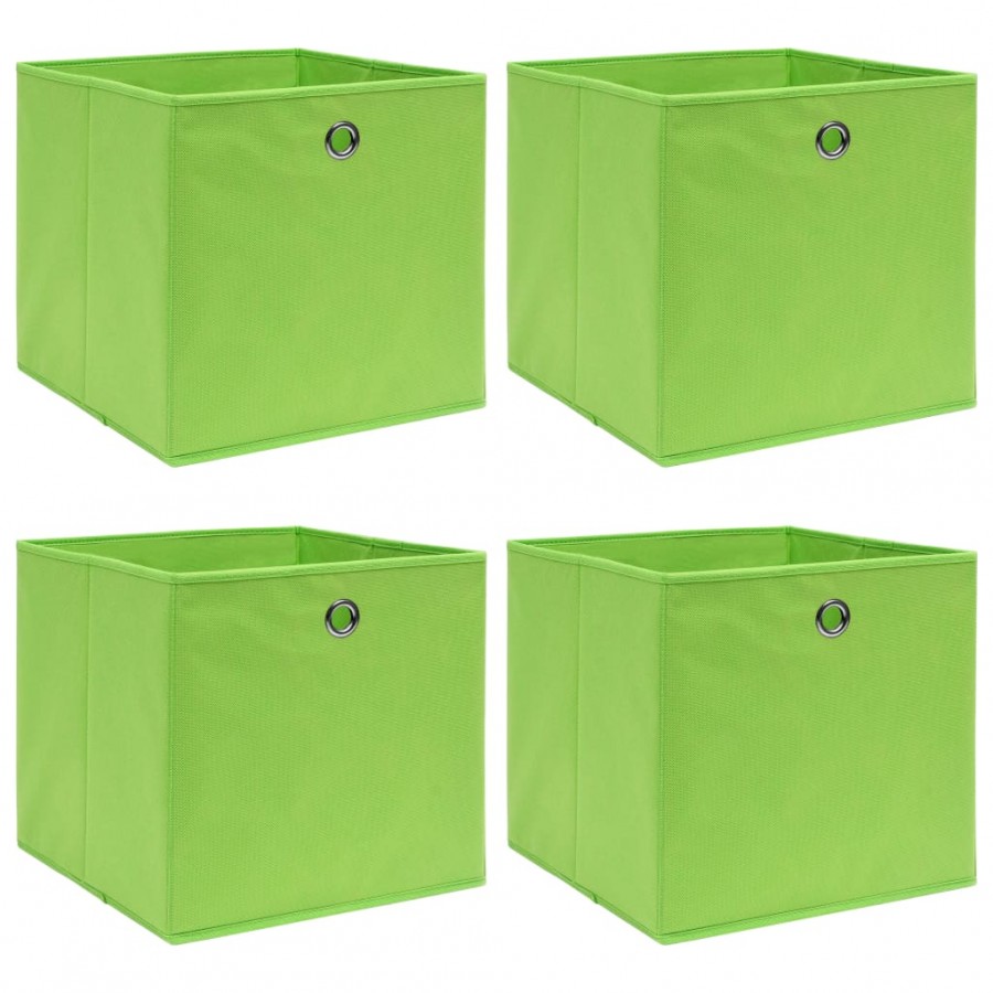 Boîtes de rangement 4 pcs Vert 32x32x32 cm Tissu