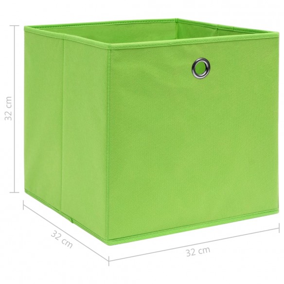 Boîtes de rangement 4 pcs Vert 32x32x32 cm Tissu