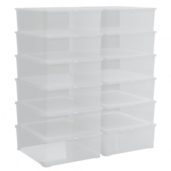 Boîtes de rangement en plastique 12 pcs 5 L empilables