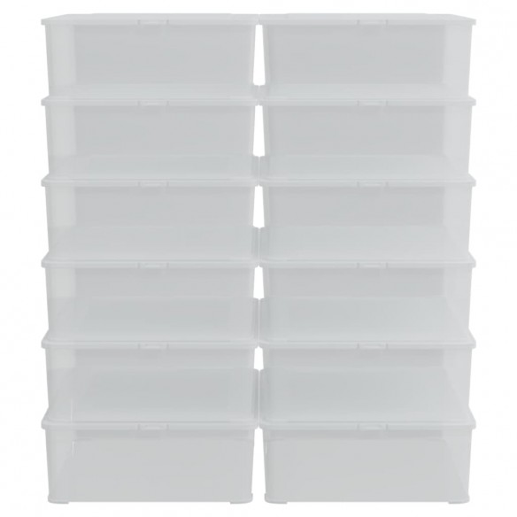 Boîtes de rangement en plastique 12 pcs 5 L empilables