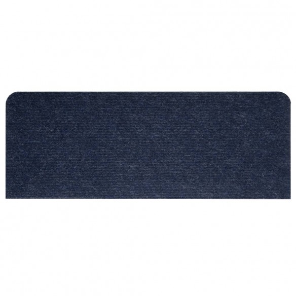 Tapis d'escalier auto-adhésifs 15 pcs 65x24,5x3,5 cm Bleu