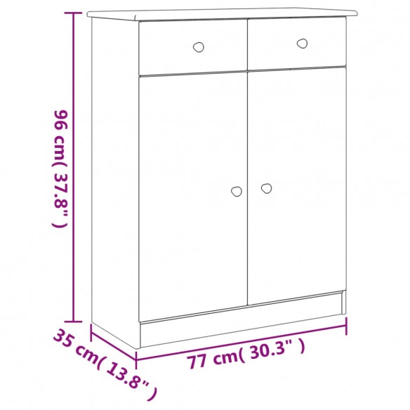 Armoire à chaussures ALTA 77x35x96 cm bois massif de pin