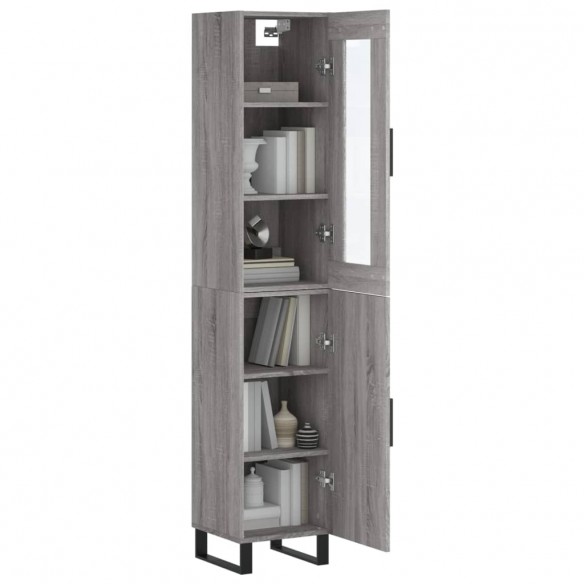 Buffet haut Sonoma gris 34,5x34x180 cm Bois d'ingénierie