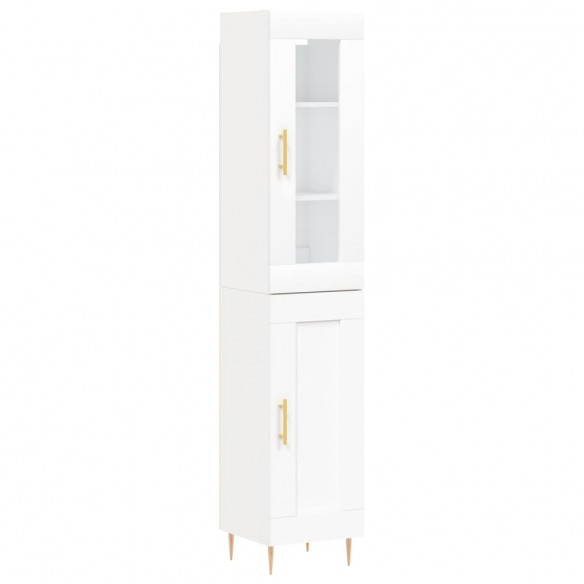 Buffet haut Blanc 34,5x34x180 cm Bois d'ingénierie