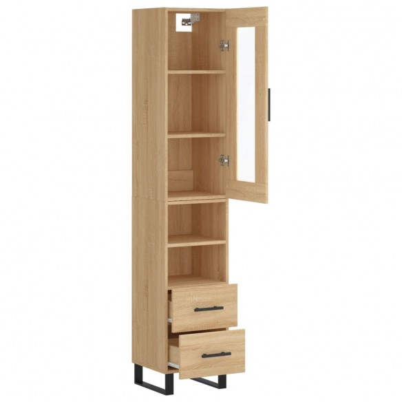 Buffet haut Chêne sonoma 34,5x34x180 cm Bois d'ingénierie