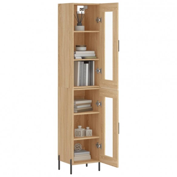 Buffet haut Chêne sonoma 34,5x34x180 cm Bois d'ingénierie