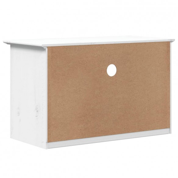 Meuble TV avec 2 tiroirs BODO blanc 91x43x56 cm bois massif pin