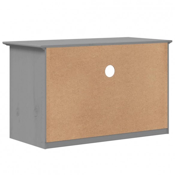 Meuble TV avec 2 tiroirs BODO gris 91x43x56cm bois massif pin