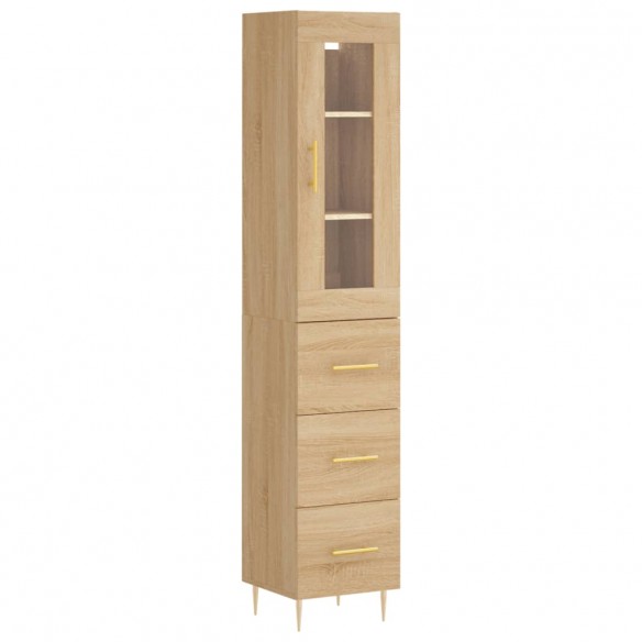 Buffet haut Chêne sonoma 34,5x34x180 cm Bois d'ingénierie