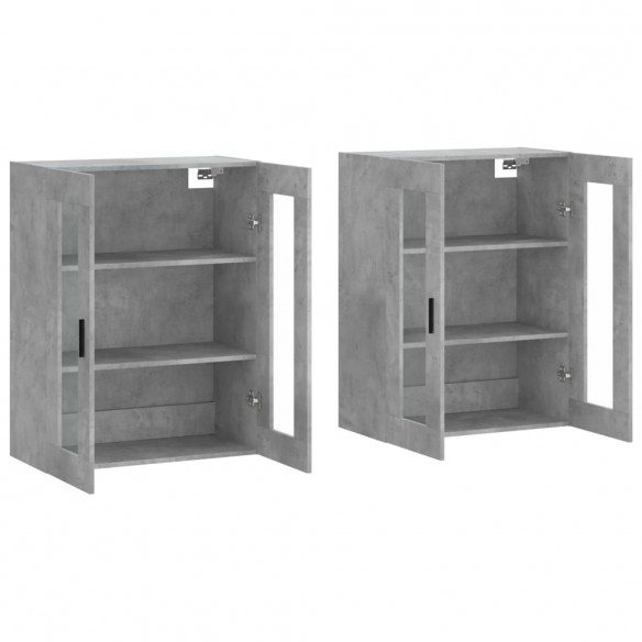 Armoires murales 2 pcs gris béton bois d'ingénierie