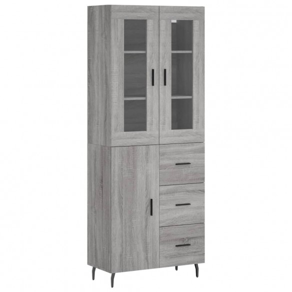 Buffet haut Sonoma gris 69,5x34x180 cm Bois d'ingénierie