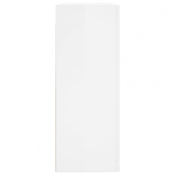 Armoires murales 2 pcs blanc brillant bois d'ingénierie