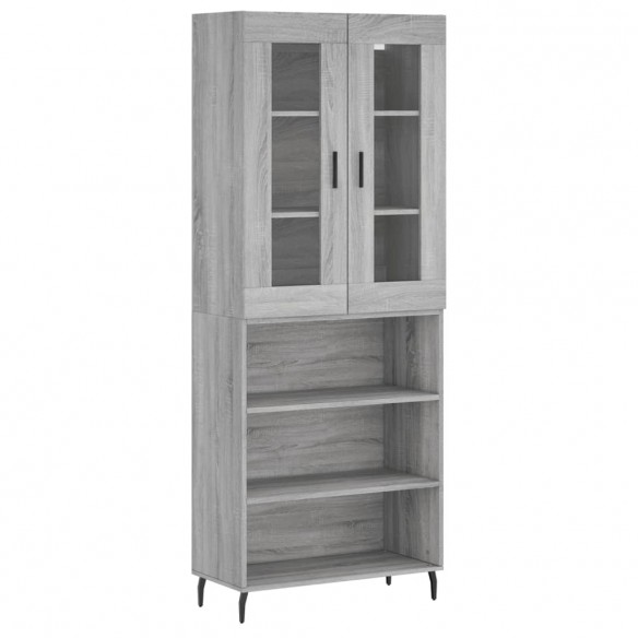 Buffet haut Sonoma gris 69,5x34x180 cm Bois d'ingénierie