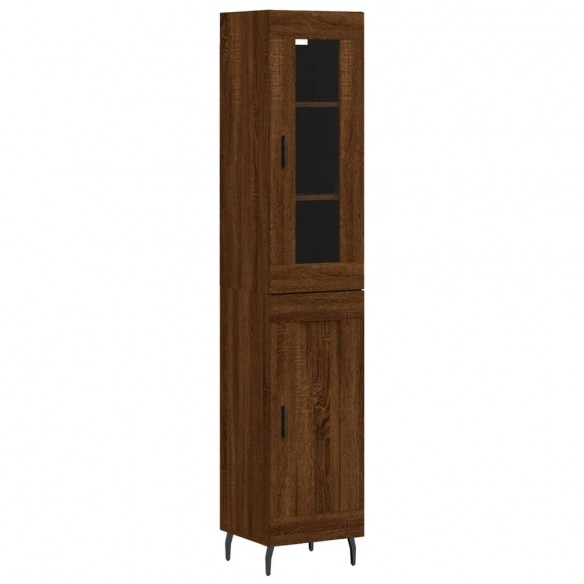 Buffet haut Chêne marron 34,5x34x180 cm Bois d'ingénierie