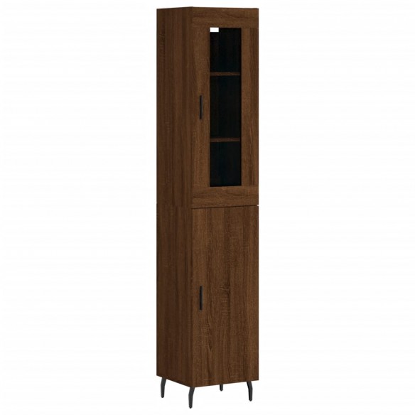 Buffet haut Chêne marron 34,5x34x180 cm Bois d'ingénierie