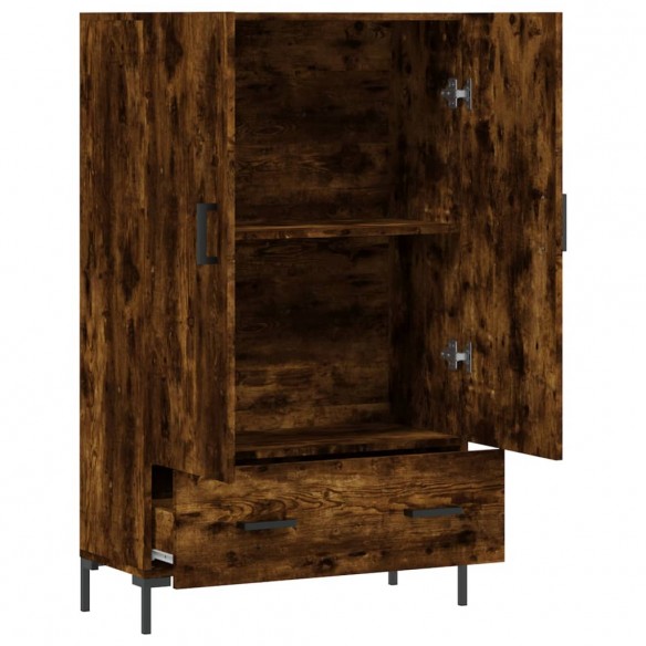 Buffet haut chêne fumé 69,5x31x115 cm bois d'ingénierie