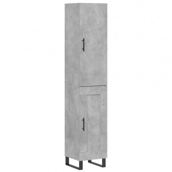 Buffet haut Gris béton 34,5x34x180 cm Bois d'ingénierie