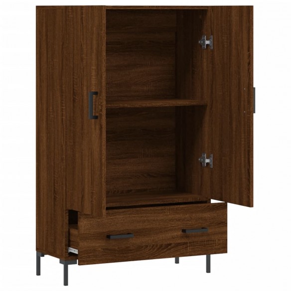 Buffet haut chêne marron 69,5x31x115 cm bois d'ingénierie