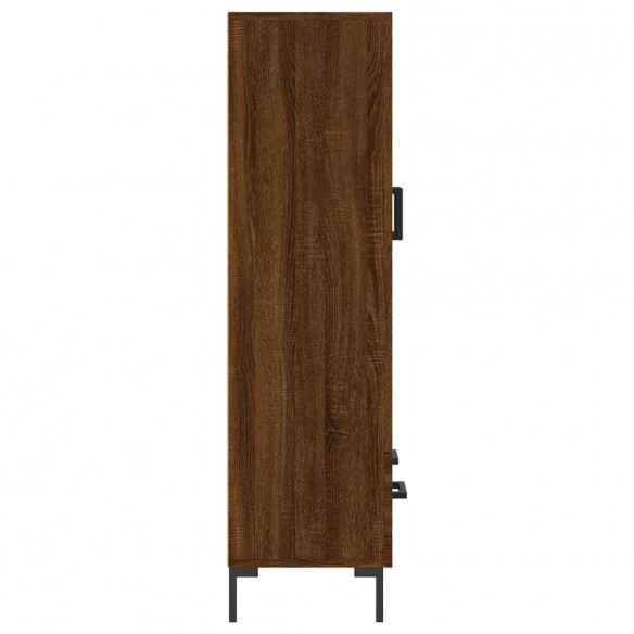 Buffet haut chêne marron 69,5x31x115 cm bois d'ingénierie