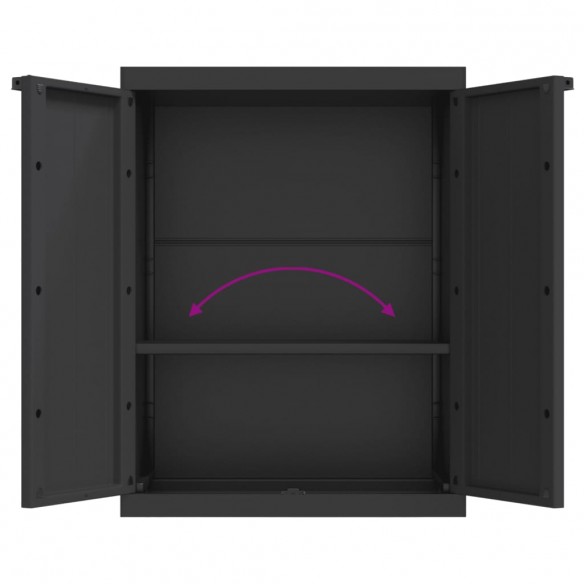 Armoire de rangement d'extérieur noir 65x37x85 cm PP