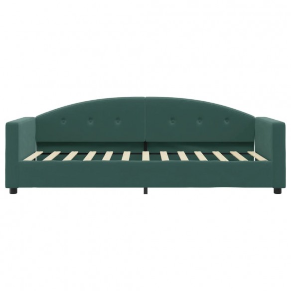 Lit de jour avec matelas vert foncé 80x200 cm velours