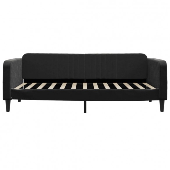 Lit de jour avec matelas noir 100x200 cm velours