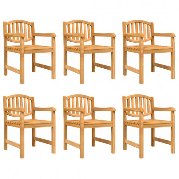 Chaises de jardin lot de 6 58x59x88 cm bois massif de teck